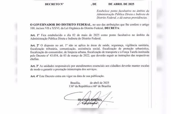 Com feriadão em maio, saiba quando servidores do GDF receberão salário