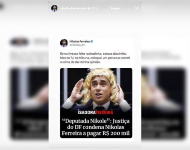 “Meu crime? Usar peruca e denunciar tirania de ativistas”, diz Nikolas