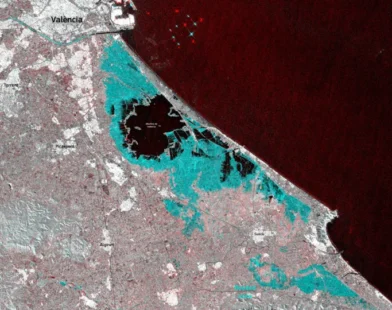Áreas inundadas em Valência são captadas por satélite; veja a imagem