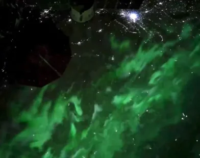 Astronauta posta vídeo de aurora boreal vista da Estação Espacial ; veja