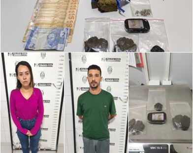 Casal é preso com drogas e dinheiro em Linhares, durante patrulhamento da PM no bairro Linhares-5