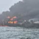 Colisão entre navios causa incêndio com dezenas de feridos no Reino Unido