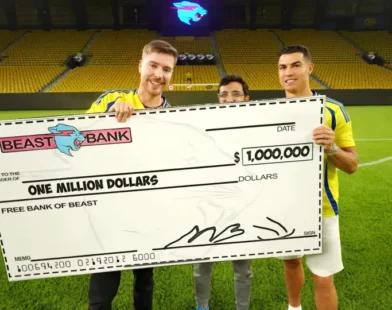 Fã enfrenta Cristiano Ronaldo e ganha 6 milhões em desafio com MrBeast