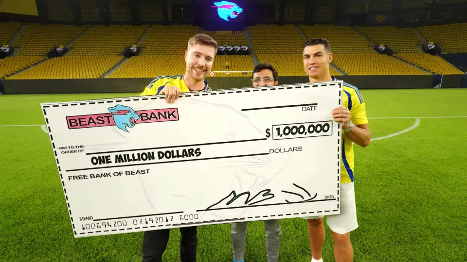 Fã enfrenta Cristiano Ronaldo e ganha 6 milhões em desafio com MrBeast