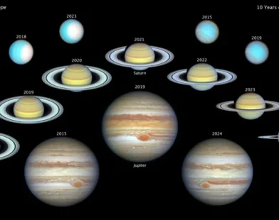 Hubble revela novas imagens dos planetas mais distantes do Sistema Solar