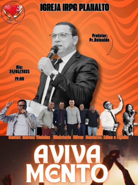 Igreja IRPG Planalto realiza evento “Avivamento” neste sábado (24), com louvor e pregação