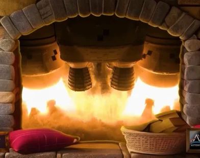 NASA transforma motores de foguete em "lareira" para o Natal