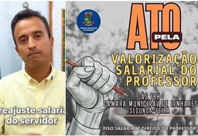 Professores do COPEL denunciam possível manobra salarial da Prefeitura de Linhares, para simular cumprimento do Piso Nacional