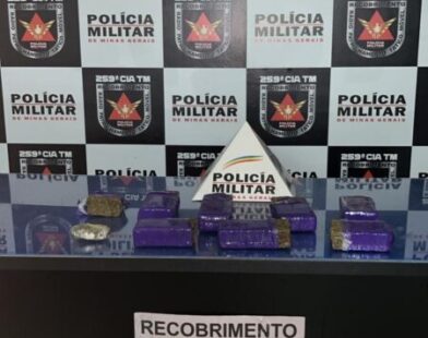 Traficante de 19 anos é preso com 8 barras de maconha escondidas em matagal em Pirapora