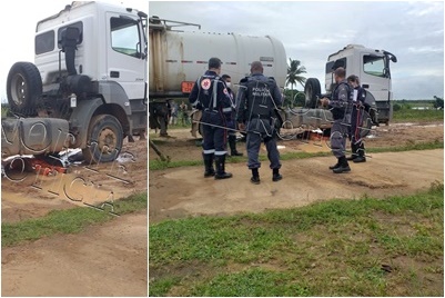 VÍDEO - Final de semana começa violento em Linhares - Motorista conhecido como "Luizinho" é assassinado a tiros embaixo de carreta, em Areal