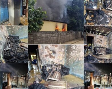 VÍDEOS - Casa é destruída por incêndio na localidade de Bebedouro, em Linhares, e família precisa de ajuda para recomeçar