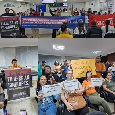 VIDEOS - Professores protestam na Câmara e cobram cumprimento do Piso Nacional.” Respeitem os professores de Linhares”. Chegou a pedir os manifestantes