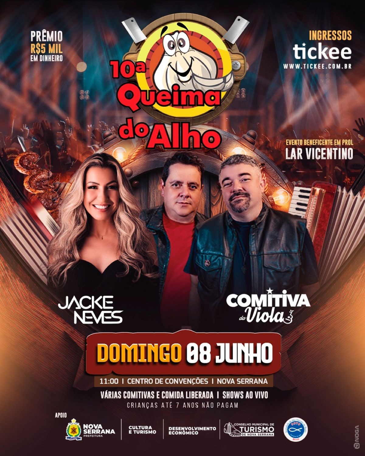 10ª Queima do Alho de Nova Serrana: música ao vivo, comida boa e muita diversão