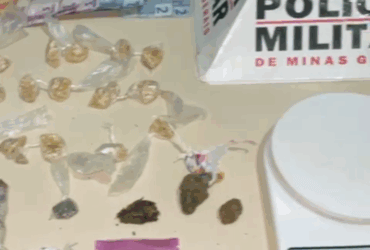Com apoio de helicóptero da PM, homem é preso e drogas são apreendidas em Bocaiuva