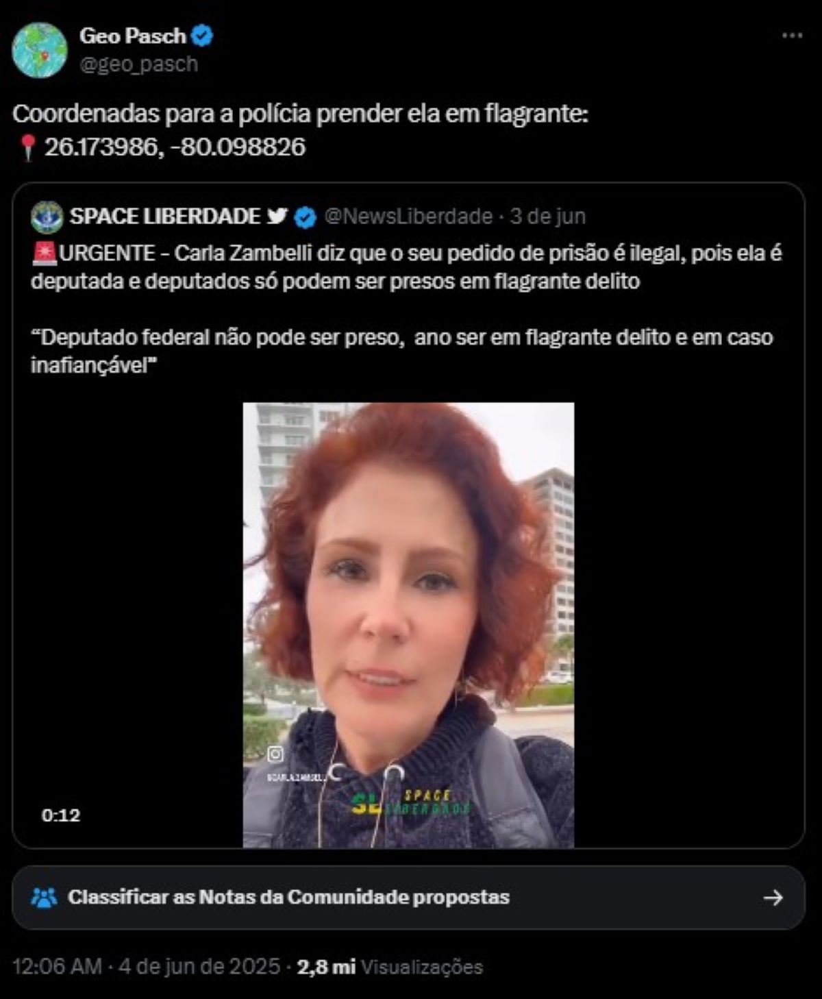 Com método GeoGuessr, youtuber “descobre” onde Zambelli está nos EUA