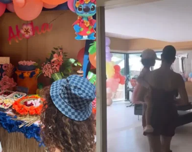 Cristiano Ronaldo e Georgina fazem festa com fogos para os filhos; veja