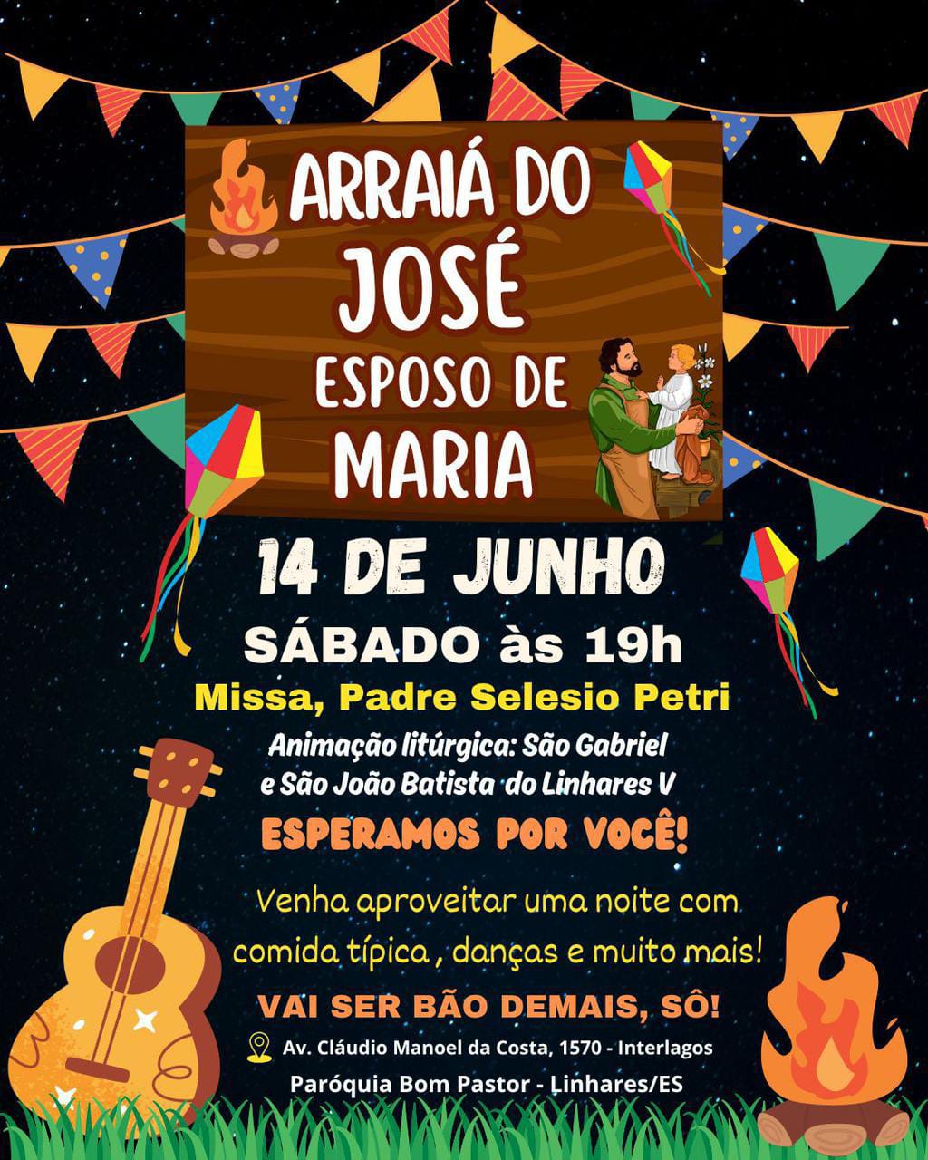 Festa junina "Arraiá do José, Esposo de Maria" anima a Paróquia Bom Pastor neste sábado (14)