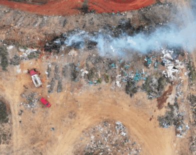 Incêndio atinge aterro municipal de Montes Claros e mobiliza Corpo de Bombeiros por mais de nove horas
