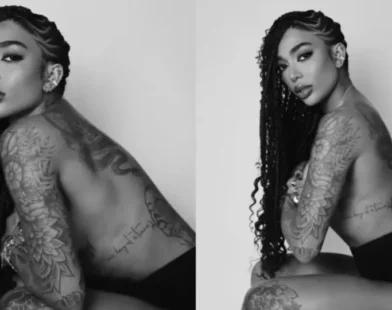 Irmã de Gabigol posa de topless e calcinha em ensaio sensual