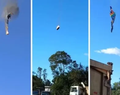 Vídeo mostra queda de balão em SC; há pelo menos 8 mortos